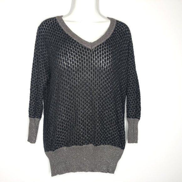 Worthington Large‎ Sweater Pullover Gray Metallic - Picture 1 of 6
